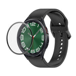 JUNSUNMAY Silicone Adjustable Strap + Full Coverage PMMA Screen Protector Kit, For Samsung Galaxy Watch6 Classic 47mm, For Samsung Galaxy Watch6 44mm, For Samsung Galaxy Watch6 40mm