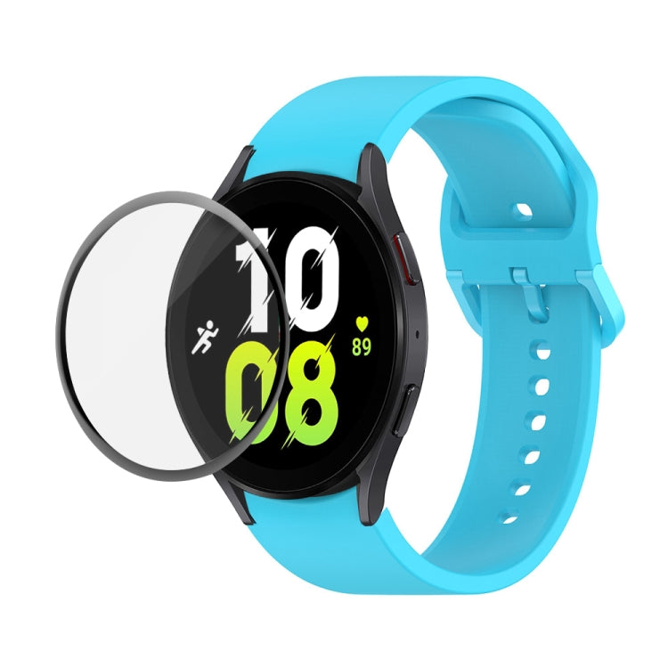 JUNSUNMAY Silicone Adjustable Strap + Full Coverage PMMA Screen Protector Kit, For Samsung Galaxy Watch6 Classic 43mm, For Samsung Galaxy Watch5 44mm, For Samsung Galaxy Watch5 Pro 45mm