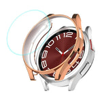 เคส TPU นุ่มชุบไฟฟ้า ENKAY Hat-Prince + ฟิล์มกระจก 9H หนา 0.2 มม. สำหรับ Samsung Galaxy Watch6 Classic 47mm, สำหรับ Samsung Galaxy Watch6 Classic 43mm
