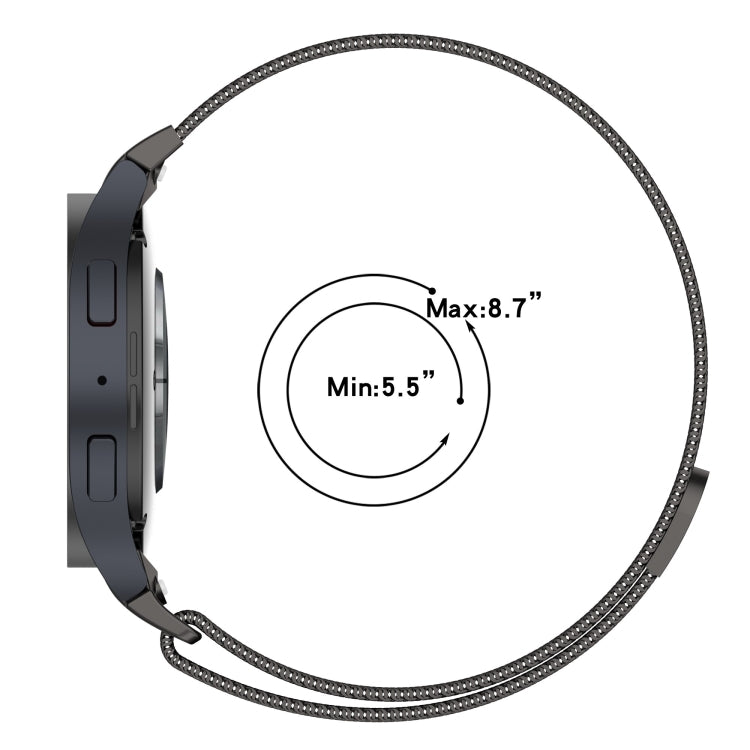 สายรัดนาฬิกา Button Style Milan Magnetic Metal สำหรับ Samsung Galaxy Watch 6 Classic, สำหรับ Samsung Galaxy Watch5 / 5 Pro, สำหรับ Samsung Galaxy Watch4 / 4 Classic 46mm, สำหรับ Samsung Galaxy Watch3 41mm