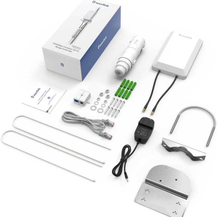 WAVLINK WN570HP2 ตัวขยายสัญญาณ WiFi 300Mbps กันสภาพอากาศกลางแจ้ง Wireless AP รีพีตเตอร์, ปลั๊ก US, ปลั๊ก EU