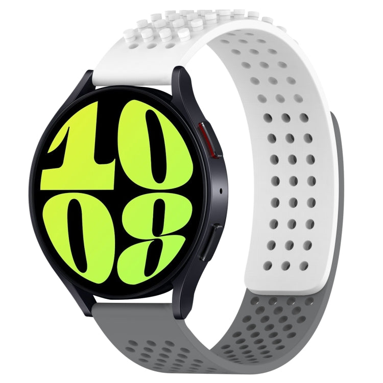 สายรัดนาฬิกาซิลิโคนรูระบายอากาศ 3D จุด ขนาด 20 มม. สำหรับ Samsung Galaxy Watch 6 Classic ขนาด 47 มม. สำหรับ Samsung Galaxy Watch 6 ขนาด 44 มม. สำหรับ Samsung Galaxy Watch 6 ขนาด 40 มม.