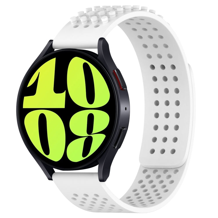 สายรัดนาฬิกาซิลิโคนรูระบายอากาศ 3D จุด ขนาด 20 มม. สำหรับ Samsung Galaxy Watch 6 Classic ขนาด 47 มม. สำหรับ Samsung Galaxy Watch 6 ขนาด 44 มม. สำหรับ Samsung Galaxy Watch 6 ขนาด 40 มม.