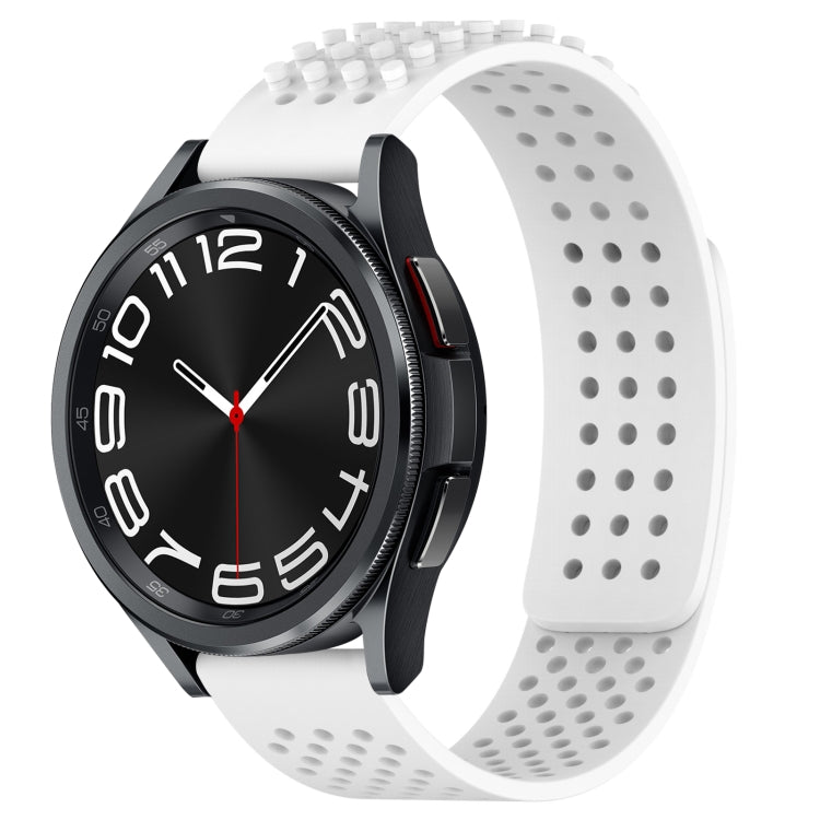 สายรัดนาฬิกาซิลิโคนรูระบายอากาศ 3D จุด ขนาด 20 มม. สำหรับ Samsung Galaxy Watch 6 Classic ขนาด 47 มม. สำหรับ Samsung Galaxy Watch 6 ขนาด 44 มม. สำหรับ Samsung Galaxy Watch 6 ขนาด 40 มม.