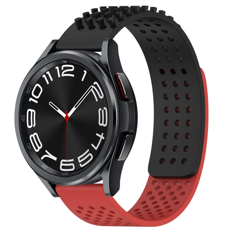 สายรัดนาฬิกาซิลิโคนรูระบายอากาศ 3D จุด ขนาด 20 มม. สำหรับ Samsung Galaxy Watch 6 Classic ขนาด 47 มม. สำหรับ Samsung Galaxy Watch 6 ขนาด 44 มม. สำหรับ Samsung Galaxy Watch 6 ขนาด 40 มม.