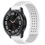 สายรัดนาฬิกาซิลิโคนรูระบายอากาศ 3D จุด ขนาด 20 มม. สำหรับ Samsung Galaxy Watch 6 Classic ขนาด 43 มม. สำหรับ Samsung Galaxy Watch 5 Pro Golf Edition สำหรับ Samsung Galaxy Watch 5 Golf Edition