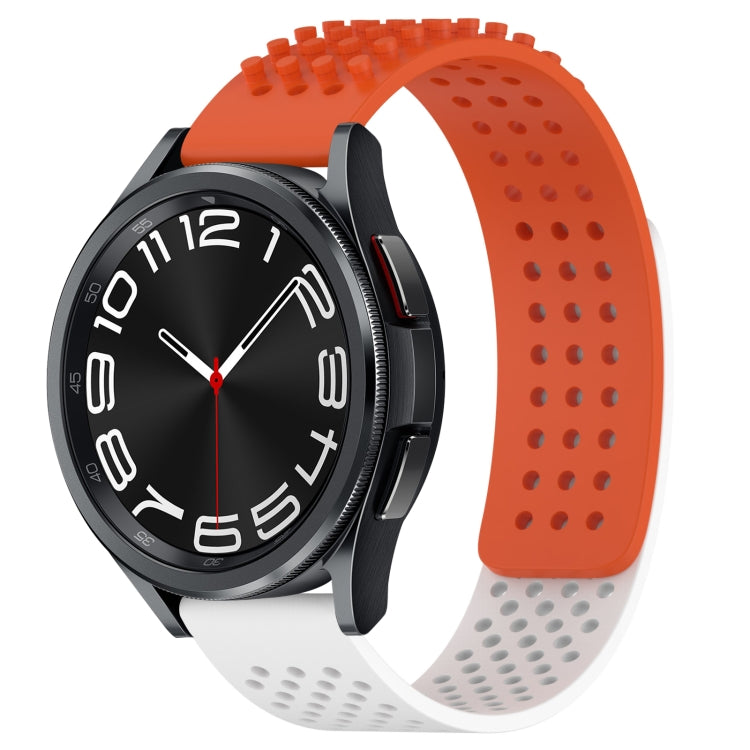 สายรัดนาฬิกาซิลิโคนรูระบายอากาศ 3D จุด ขนาด 20 มม. สำหรับ Samsung Galaxy Watch 6 Classic ขนาด 43 มม. สำหรับ Samsung Galaxy Watch 5 Pro Golf Edition สำหรับ Samsung Galaxy Watch 5 Golf Edition