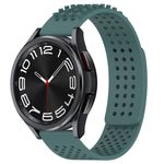 สายรัดนาฬิกาซิลิโคนรูระบายอากาศ 3D จุด ขนาด 20 มม. สำหรับ Samsung Galaxy Watch 6 Classic ขนาด 43 มม. สำหรับ Samsung Galaxy Watch 5 Pro Golf Edition สำหรับ Samsung Galaxy Watch 5 Golf Edition