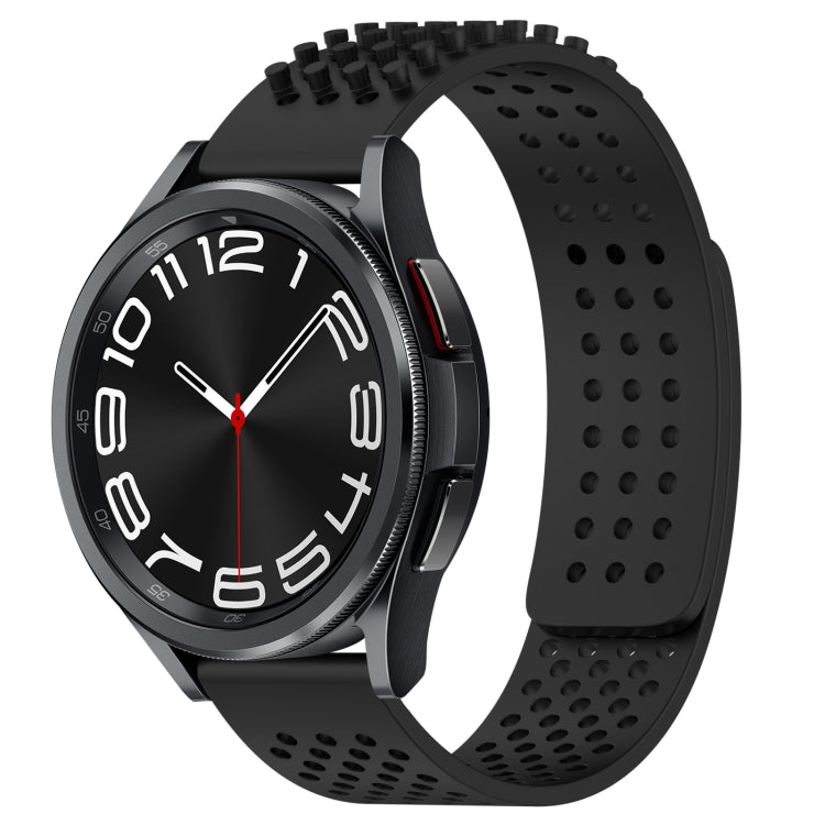 สายรัดนาฬิกาซิลิโคนรูระบายอากาศ 3D จุด ขนาด 20 มม. สำหรับ Samsung Galaxy Watch 6 Classic ขนาด 43 มม. สำหรับ Samsung Galaxy Watch 5 Pro Golf Edition สำหรับ Samsung Galaxy Watch 5 Golf Edition