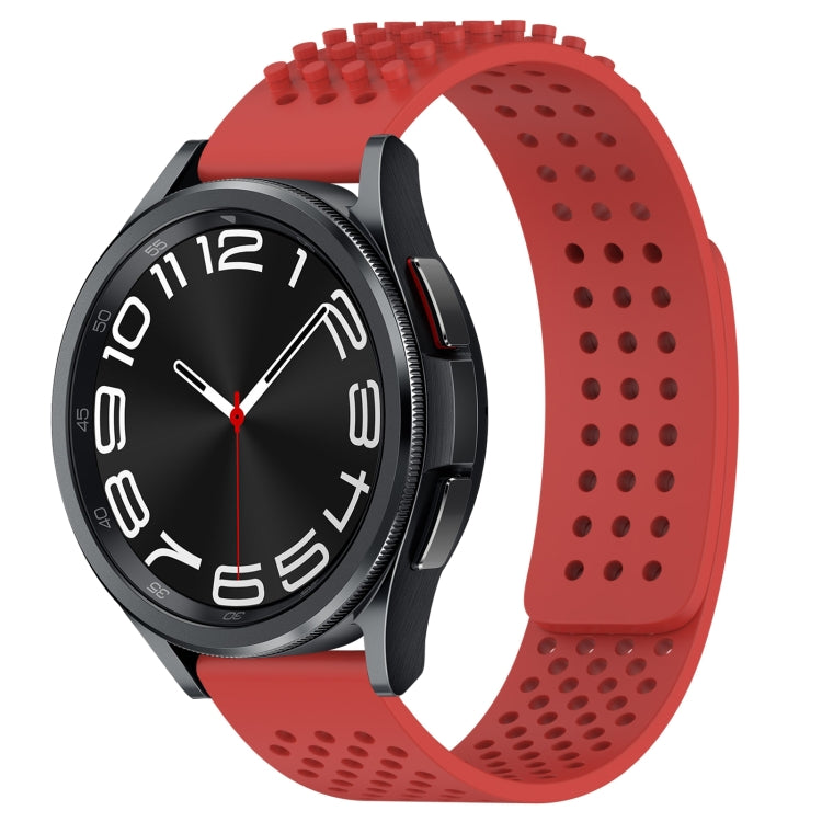 สายรัดนาฬิกาซิลิโคนรูระบายอากาศ 3D จุด ขนาด 20 มม. สำหรับ Samsung Galaxy Watch 6 Classic ขนาด 43 มม. สำหรับ Samsung Galaxy Watch 5 Pro Golf Edition สำหรับ Samsung Galaxy Watch 5 Golf Edition