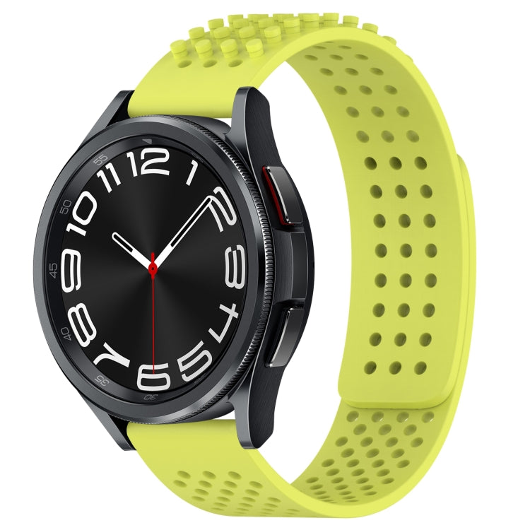 สายรัดนาฬิกาซิลิโคนรูระบายอากาศ 3D จุด ขนาด 20 มม. สำหรับ Samsung Galaxy Watch 6 Classic ขนาด 43 มม. สำหรับ Samsung Galaxy Watch 5 Pro Golf Edition สำหรับ Samsung Galaxy Watch 5 Golf Edition