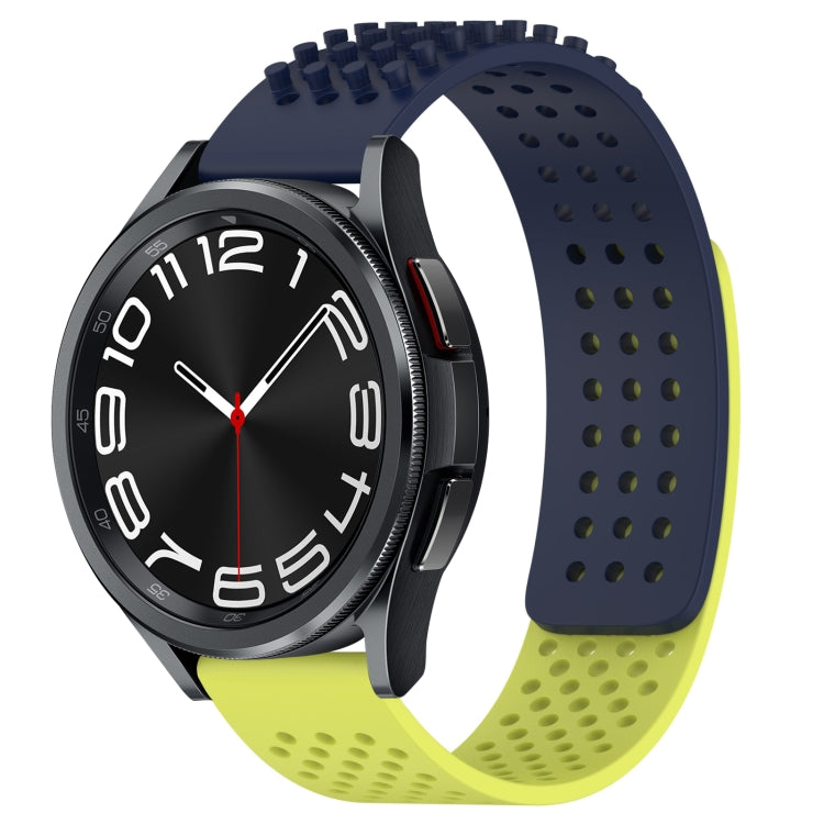 สายรัดนาฬิกาซิลิโคนรูระบายอากาศ 3D จุด ขนาด 20 มม. สำหรับ Samsung Galaxy Watch 6 Classic ขนาด 43 มม. สำหรับ Samsung Galaxy Watch 5 Pro Golf Edition สำหรับ Samsung Galaxy Watch 5 Golf Edition