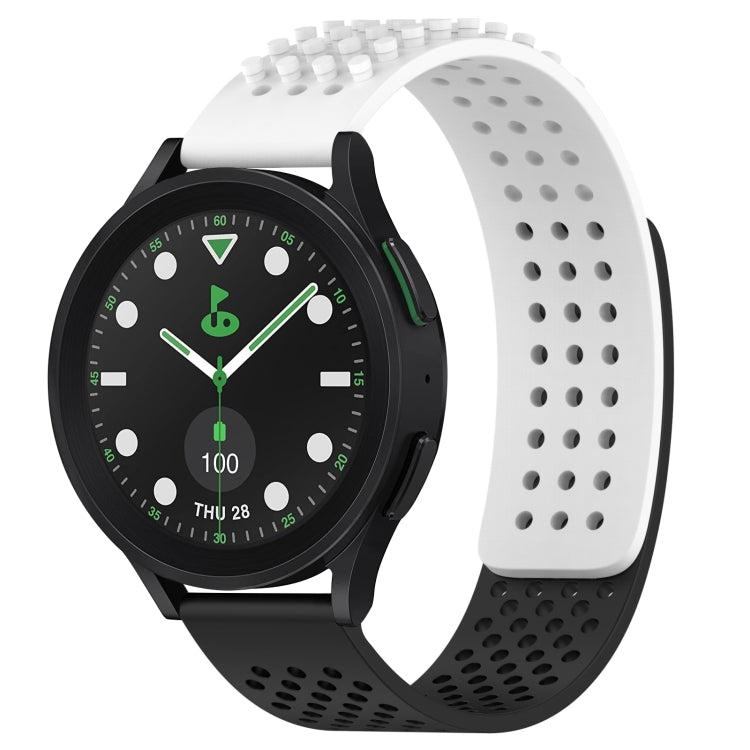 สายรัดนาฬิกาซิลิโคนรูระบายอากาศ 3D จุด ขนาด 20 มม. สำหรับ Samsung Galaxy Watch 6 Classic ขนาด 43 มม. สำหรับ Samsung Galaxy Watch 5 Pro Golf Edition สำหรับ Samsung Galaxy Watch 5 Golf Edition