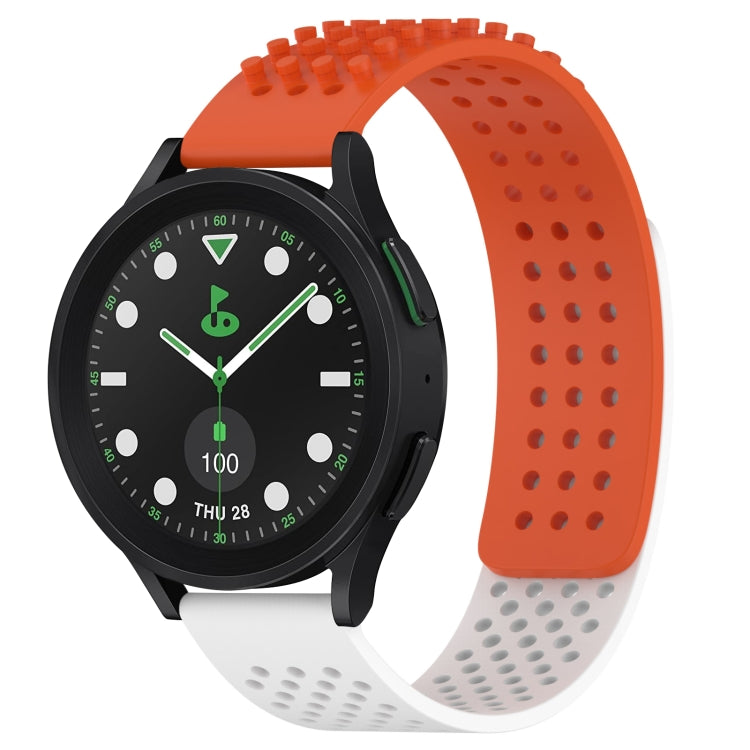 สายรัดนาฬิกาซิลิโคนรูระบายอากาศ 3D จุด ขนาด 20 มม. สำหรับ Samsung Galaxy Watch 6 Classic ขนาด 43 มม. สำหรับ Samsung Galaxy Watch 5 Pro Golf Edition สำหรับ Samsung Galaxy Watch 5 Golf Edition