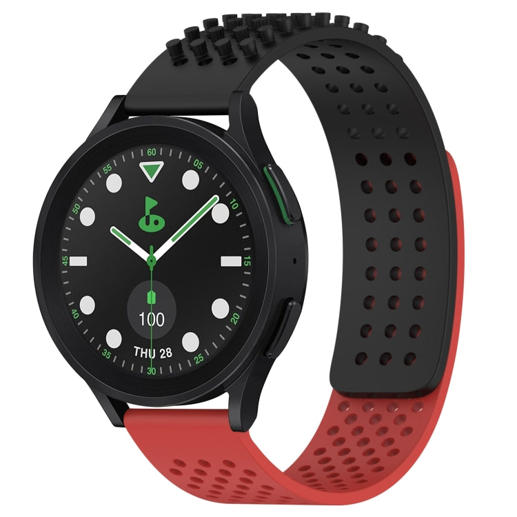 สายรัดนาฬิกาซิลิโคนรูระบายอากาศ 3D จุด ขนาด 20 มม. สำหรับ Samsung Galaxy Watch 6 Classic ขนาด 43 มม. สำหรับ Samsung Galaxy Watch 5 Pro Golf Edition สำหรับ Samsung Galaxy Watch 5 Golf Edition
