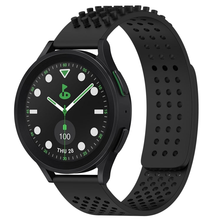 สายรัดนาฬิกาซิลิโคนรูระบายอากาศ 3D จุด ขนาด 20 มม. สำหรับ Samsung Galaxy Watch 6 Classic ขนาด 43 มม. สำหรับ Samsung Galaxy Watch 5 Pro Golf Edition สำหรับ Samsung Galaxy Watch 5 Golf Edition