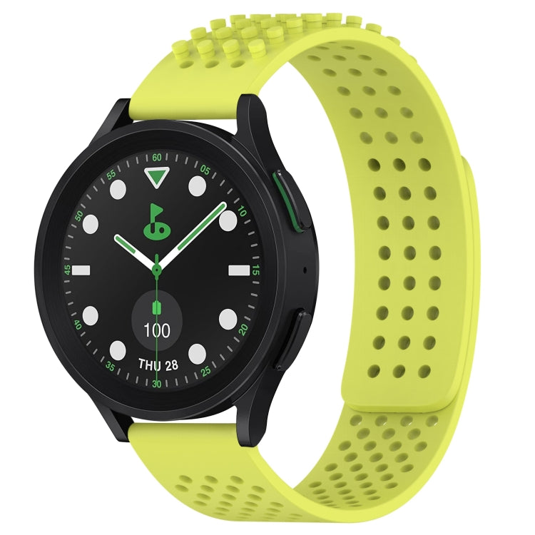 สายรัดนาฬิกาซิลิโคนรูระบายอากาศ 3D จุด ขนาด 20 มม. สำหรับ Samsung Galaxy Watch 6 Classic ขนาด 43 มม. สำหรับ Samsung Galaxy Watch 5 Pro Golf Edition สำหรับ Samsung Galaxy Watch 5 Golf Edition