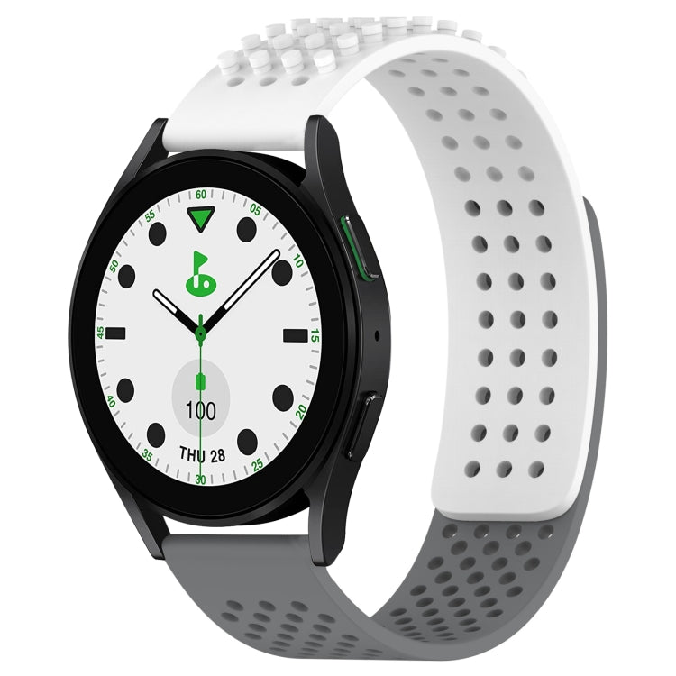 สายรัดนาฬิกาซิลิโคนรูระบายอากาศ 3D จุด ขนาด 20 มม. สำหรับ Samsung Galaxy Watch 6 Classic ขนาด 43 มม. สำหรับ Samsung Galaxy Watch 5 Pro Golf Edition สำหรับ Samsung Galaxy Watch 5 Golf Edition