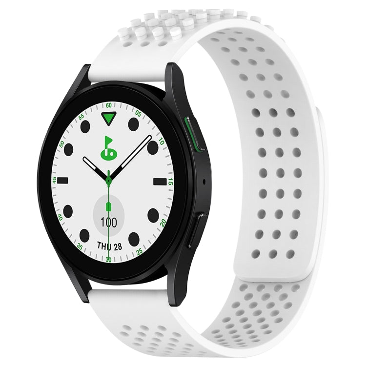 สายรัดนาฬิกาซิลิโคนรูระบายอากาศ 3D จุด ขนาด 20 มม. สำหรับ Samsung Galaxy Watch 6 Classic ขนาด 43 มม. สำหรับ Samsung Galaxy Watch 5 Pro Golf Edition สำหรับ Samsung Galaxy Watch 5 Golf Edition