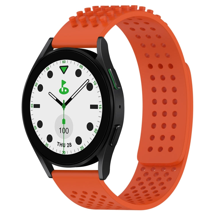 สายรัดนาฬิกาซิลิโคนรูระบายอากาศ 3D จุด ขนาด 20 มม. สำหรับ Samsung Galaxy Watch 6 Classic ขนาด 43 มม. สำหรับ Samsung Galaxy Watch 5 Pro Golf Edition สำหรับ Samsung Galaxy Watch 5 Golf Edition