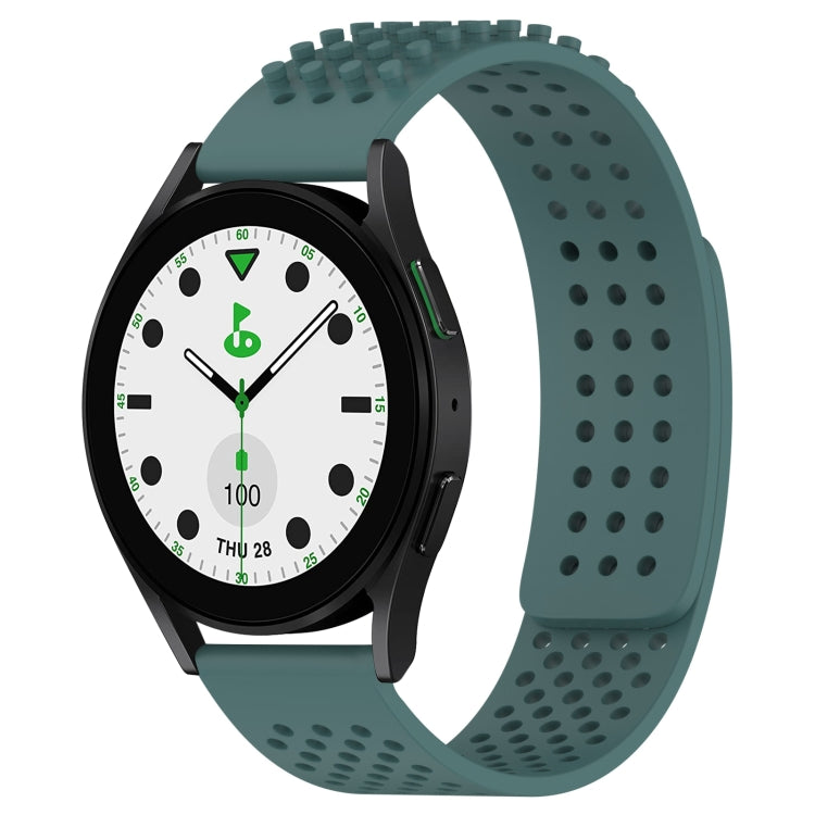 สายรัดนาฬิกาซิลิโคนรูระบายอากาศ 3D จุด ขนาด 20 มม. สำหรับ Samsung Galaxy Watch 6 Classic ขนาด 43 มม. สำหรับ Samsung Galaxy Watch 5 Pro Golf Edition สำหรับ Samsung Galaxy Watch 5 Golf Edition