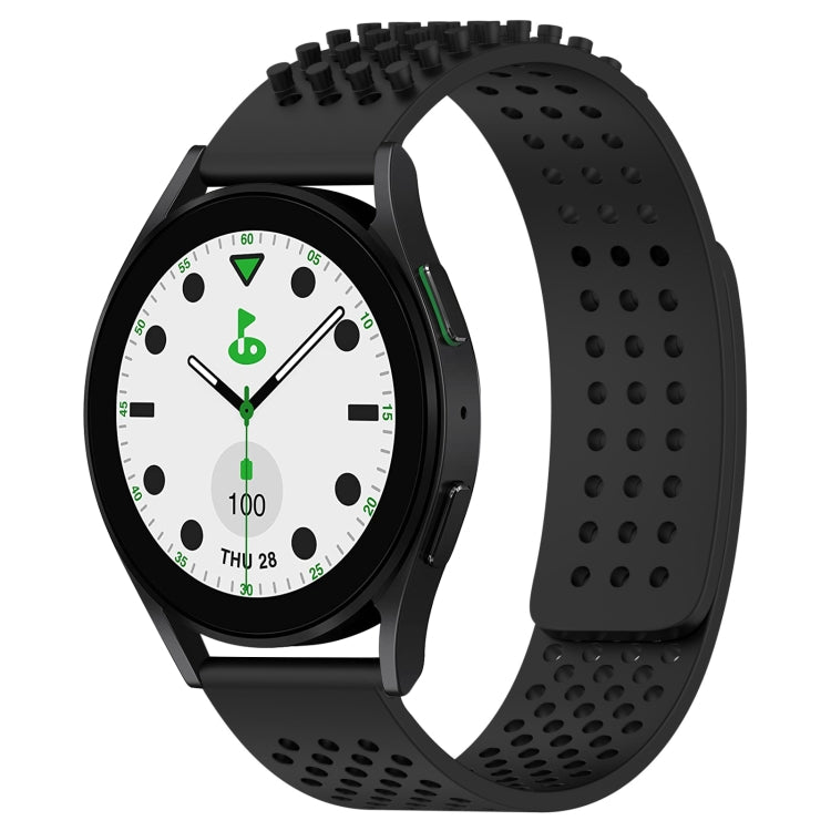 สายรัดนาฬิกาซิลิโคนรูระบายอากาศ 3D จุด ขนาด 20 มม. สำหรับ Samsung Galaxy Watch 6 Classic ขนาด 43 มม. สำหรับ Samsung Galaxy Watch 5 Pro Golf Edition สำหรับ Samsung Galaxy Watch 5 Golf Edition