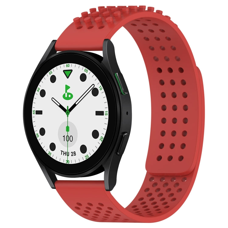 สายรัดนาฬิกาซิลิโคนรูระบายอากาศ 3D จุด ขนาด 20 มม. สำหรับ Samsung Galaxy Watch 6 Classic ขนาด 43 มม. สำหรับ Samsung Galaxy Watch 5 Pro Golf Edition สำหรับ Samsung Galaxy Watch 5 Golf Edition