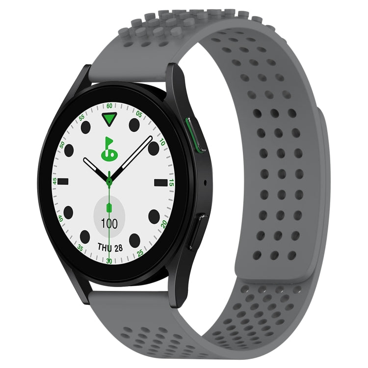 สายรัดนาฬิกาซิลิโคนรูระบายอากาศ 3D จุด ขนาด 20 มม. สำหรับ Samsung Galaxy Watch 6 Classic ขนาด 43 มม. สำหรับ Samsung Galaxy Watch 5 Pro Golf Edition สำหรับ Samsung Galaxy Watch 5 Golf Edition