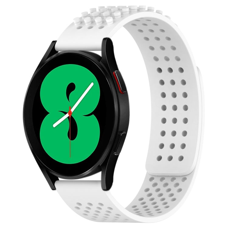 สายรัดนาฬิกาซิลิโคนรูระบายอากาศ 3D จุด ขนาด 20 มม. สำหรับ Samsung Galaxy Watch 4 ขนาด 44 มม. สำหรับ Samsung Galaxy Watch 4 ขนาด 40 มม. สำหรับ Samsung Galaxy Watch 4 Classic ขนาด 46 มม.