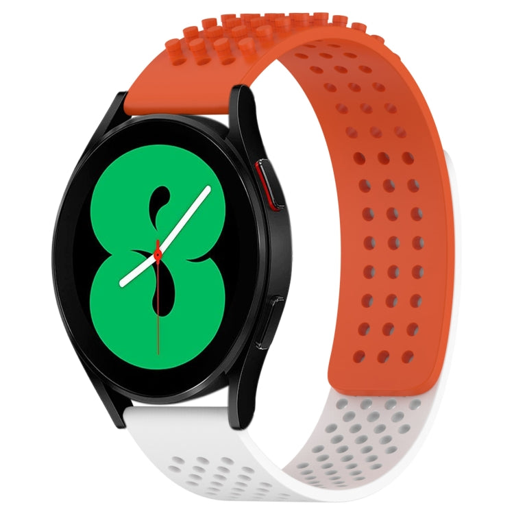 สายรัดนาฬิกาซิลิโคนรูระบายอากาศ 3D จุด ขนาด 20 มม. สำหรับ Samsung Galaxy Watch 4 ขนาด 44 มม. สำหรับ Samsung Galaxy Watch 4 ขนาด 40 มม. สำหรับ Samsung Galaxy Watch 4 Classic ขนาด 46 มม.