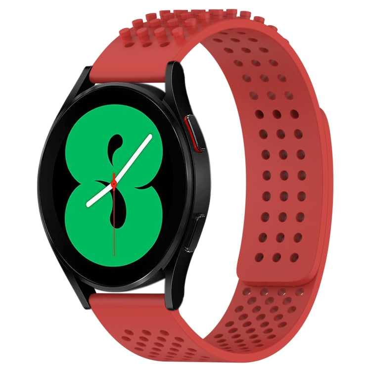 สายรัดนาฬิกาซิลิโคนรูระบายอากาศ 3D จุด ขนาด 20 มม. สำหรับ Samsung Galaxy Watch 4 ขนาด 44 มม. สำหรับ Samsung Galaxy Watch 4 ขนาด 40 มม. สำหรับ Samsung Galaxy Watch 4 Classic ขนาด 46 มม.