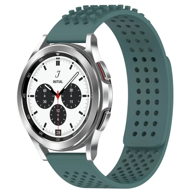 สายซิลิโคน 3D จุดระบายอากาศขนาด 20mm สำหรับ Samsung Galaxy Watch 4 Classic 42mm, สำหรับ Samsung Galaxy Watch Active 2 44mm, สำหรับ Samsung Galaxy Watch Active 2 40mm