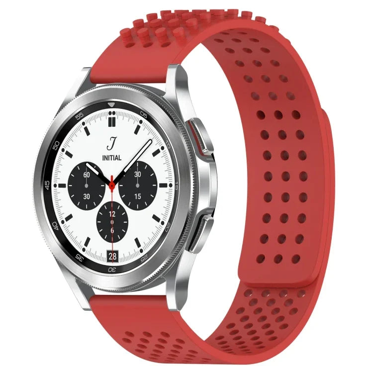 สายซิลิโคน 3D จุดระบายอากาศขนาด 20mm สำหรับ Samsung Galaxy Watch 4 Classic 42mm, สำหรับ Samsung Galaxy Watch Active 2 44mm, สำหรับ Samsung Galaxy Watch Active 2 40mm