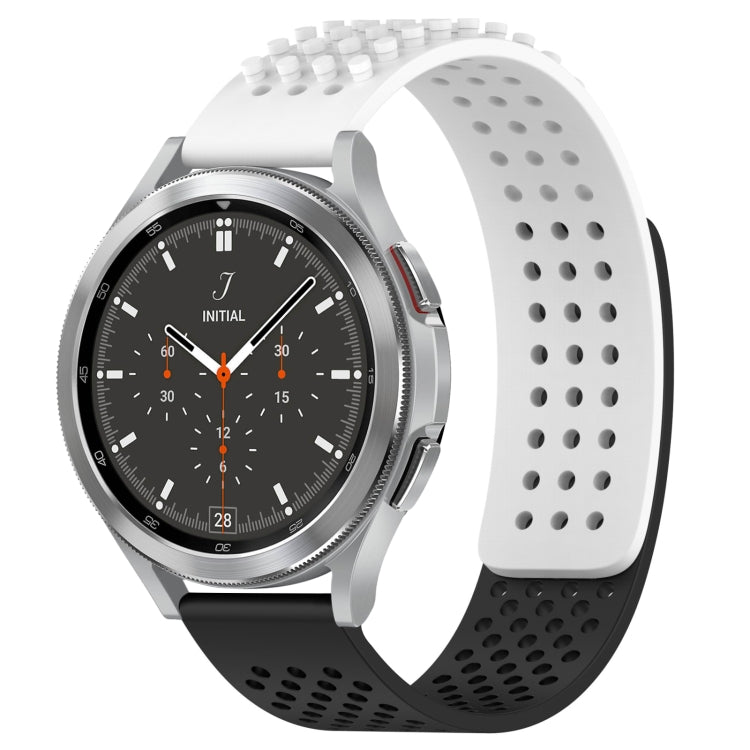 สายรัดนาฬิกาซิลิโคนรูระบายอากาศ 3D จุด ขนาด 20 มม. สำหรับ Samsung Galaxy Watch 4 ขนาด 44 มม. สำหรับ Samsung Galaxy Watch 4 ขนาด 40 มม. สำหรับ Samsung Galaxy Watch 4 Classic ขนาด 46 มม.