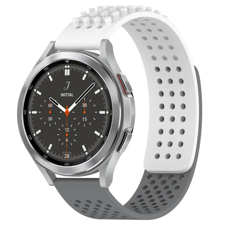 สายรัดนาฬิกาซิลิโคนรูระบายอากาศ 3D จุด ขนาด 20 มม. สำหรับ Samsung Galaxy Watch 4 ขนาด 44 มม. สำหรับ Samsung Galaxy Watch 4 ขนาด 40 มม. สำหรับ Samsung Galaxy Watch 4 Classic ขนาด 46 มม.