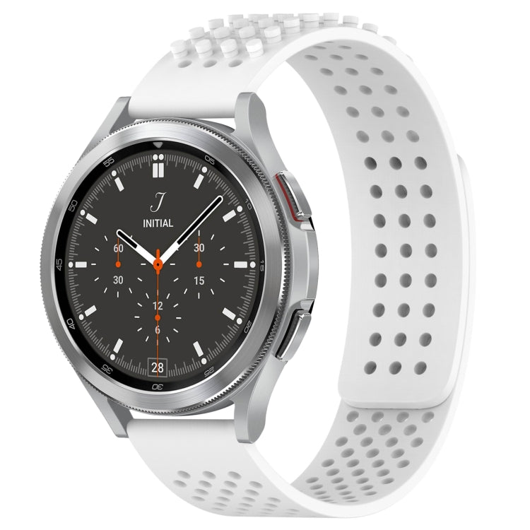 สายรัดนาฬิกาซิลิโคนรูระบายอากาศ 3D จุด ขนาด 20 มม. สำหรับ Samsung Galaxy Watch 4 ขนาด 44 มม. สำหรับ Samsung Galaxy Watch 4 ขนาด 40 มม. สำหรับ Samsung Galaxy Watch 4 Classic ขนาด 46 มม.