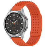สายรัดนาฬิกาซิลิโคนรูระบายอากาศ 3D จุด ขนาด 20 มม. สำหรับ Samsung Galaxy Watch 4 ขนาด 44 มม. สำหรับ Samsung Galaxy Watch 4 ขนาด 40 มม. สำหรับ Samsung Galaxy Watch 4 Classic ขนาด 46 มม.