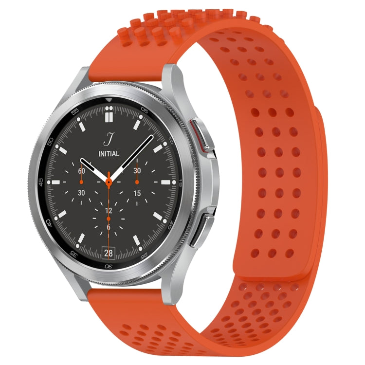 สายรัดนาฬิกาซิลิโคนรูระบายอากาศ 3D จุด ขนาด 20 มม. สำหรับ Samsung Galaxy Watch 4 ขนาด 44 มม. สำหรับ Samsung Galaxy Watch 4 ขนาด 40 มม. สำหรับ Samsung Galaxy Watch 4 Classic ขนาด 46 มม.