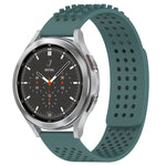 สายรัดนาฬิกาซิลิโคนรูระบายอากาศ 3D จุด ขนาด 20 มม. สำหรับ Samsung Galaxy Watch 4 ขนาด 44 มม. สำหรับ Samsung Galaxy Watch 4 ขนาด 40 มม. สำหรับ Samsung Galaxy Watch 4 Classic ขนาด 46 มม.