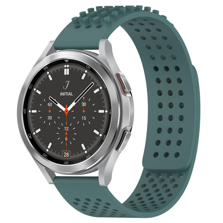 สายรัดนาฬิกาซิลิโคนรูระบายอากาศ 3D จุด ขนาด 20 มม. สำหรับ Samsung Galaxy Watch 4 ขนาด 44 มม. สำหรับ Samsung Galaxy Watch 4 ขนาด 40 มม. สำหรับ Samsung Galaxy Watch 4 Classic ขนาด 46 มม.