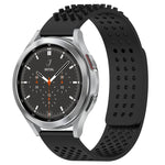 สายรัดนาฬิกาซิลิโคนรูระบายอากาศ 3D จุด ขนาด 20 มม. สำหรับ Samsung Galaxy Watch 4 ขนาด 44 มม. สำหรับ Samsung Galaxy Watch 4 ขนาด 40 มม. สำหรับ Samsung Galaxy Watch 4 Classic ขนาด 46 มม.