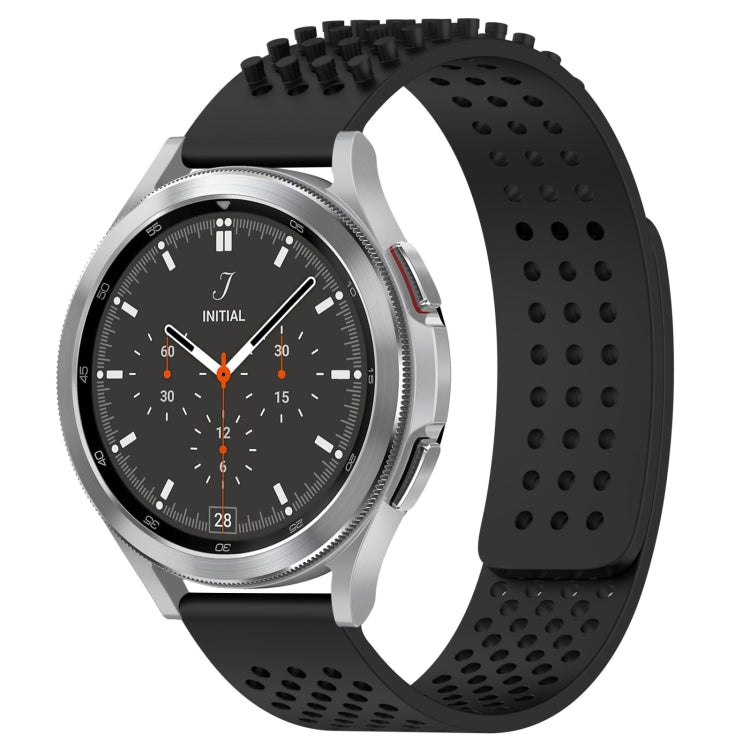 สายรัดนาฬิกาซิลิโคนรูระบายอากาศ 3D จุด ขนาด 20 มม. สำหรับ Samsung Galaxy Watch 4 ขนาด 44 มม. สำหรับ Samsung Galaxy Watch 4 ขนาด 40 มม. สำหรับ Samsung Galaxy Watch 4 Classic ขนาด 46 มม.