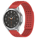 สายรัดนาฬิกาซิลิโคนรูระบายอากาศ 3D จุด ขนาด 20 มม. สำหรับ Samsung Galaxy Watch 4 ขนาด 44 มม. สำหรับ Samsung Galaxy Watch 4 ขนาด 40 มม. สำหรับ Samsung Galaxy Watch 4 Classic ขนาด 46 มม.
