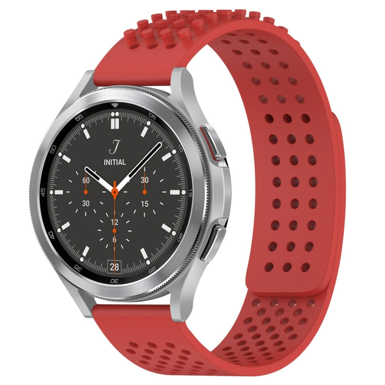 สายรัดนาฬิกาซิลิโคนรูระบายอากาศ 3D จุด ขนาด 20 มม. สำหรับ Samsung Galaxy Watch 4 ขนาด 44 มม. สำหรับ Samsung Galaxy Watch 4 ขนาด 40 มม. สำหรับ Samsung Galaxy Watch 4 Classic ขนาด 46 มม.