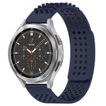 สายรัดนาฬิกาซิลิโคนรูระบายอากาศ 3D จุด ขนาด 20 มม. สำหรับ Samsung Galaxy Watch 4 ขนาด 44 มม. สำหรับ Samsung Galaxy Watch 4 ขนาด 40 มม. สำหรับ Samsung Galaxy Watch 4 Classic ขนาด 46 มม.