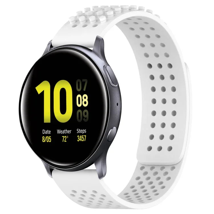 สายซิลิโคน 3D จุดระบายอากาศขนาด 20mm สำหรับ Samsung Galaxy Watch 4 Classic 42mm, สำหรับ Samsung Galaxy Watch Active 2 44mm, สำหรับ Samsung Galaxy Watch Active 2 40mm