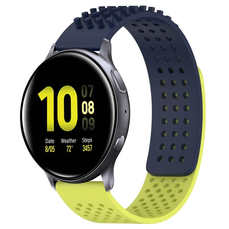 สายซิลิโคน 3D จุดระบายอากาศขนาด 20mm สำหรับ Samsung Galaxy Watch 4 Classic 42mm, สำหรับ Samsung Galaxy Watch Active 2 44mm, สำหรับ Samsung Galaxy Watch Active 2 40mm