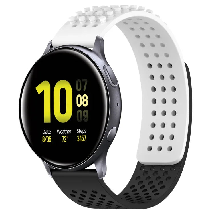 สายซิลิโคน 3D จุดระบายอากาศขนาด 20mm สำหรับ Samsung Galaxy Watch 4 Classic 42mm, สำหรับ Samsung Galaxy Watch Active 2 44mm, สำหรับ Samsung Galaxy Watch Active 2 40mm