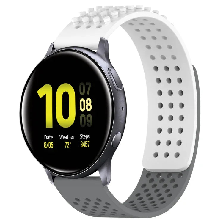 สายซิลิโคน 3D จุดระบายอากาศขนาด 20mm สำหรับ Samsung Galaxy Watch 4 Classic 42mm, สำหรับ Samsung Galaxy Watch Active 2 44mm, สำหรับ Samsung Galaxy Watch Active 2 40mm