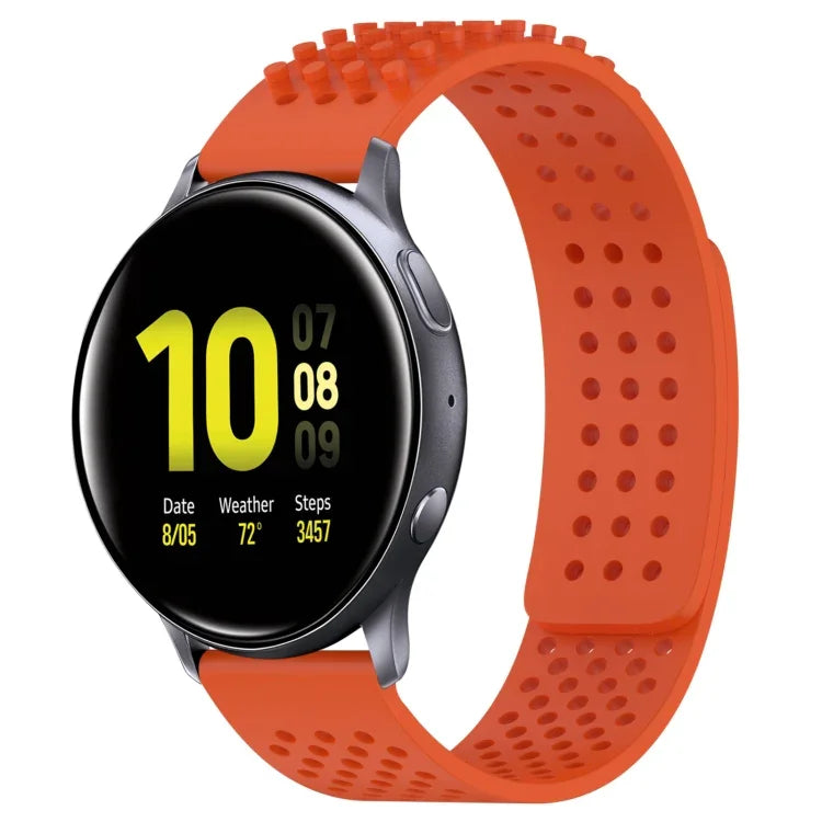 สายซิลิโคน 3D จุดระบายอากาศขนาด 20mm สำหรับ Samsung Galaxy Watch 4 Classic 42mm, สำหรับ Samsung Galaxy Watch Active 2 44mm, สำหรับ Samsung Galaxy Watch Active 2 40mm